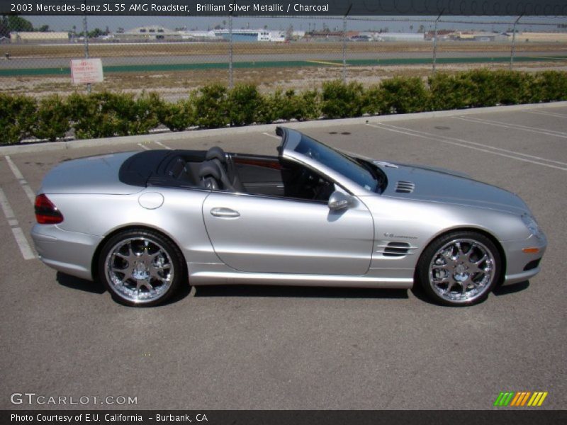 Brilliant Silver Metallic / Charcoal 2003 Mercedes-Benz SL 55 AMG Roadster