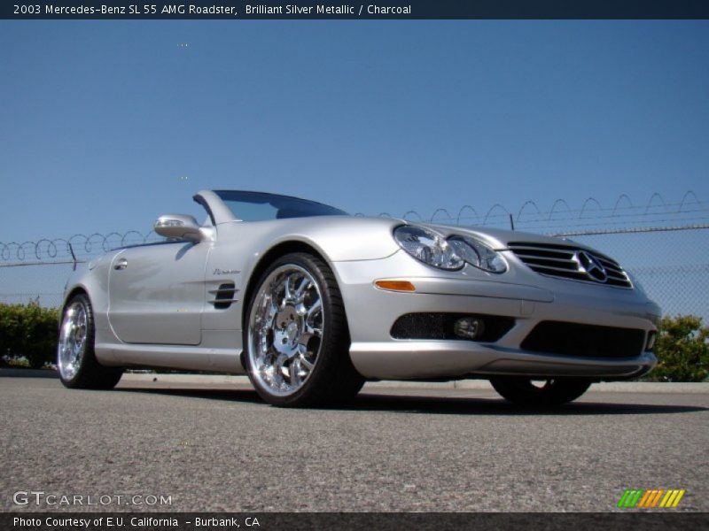 Brilliant Silver Metallic / Charcoal 2003 Mercedes-Benz SL 55 AMG Roadster