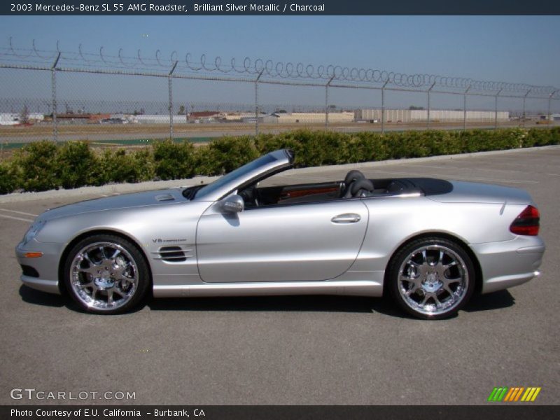 Brilliant Silver Metallic / Charcoal 2003 Mercedes-Benz SL 55 AMG Roadster