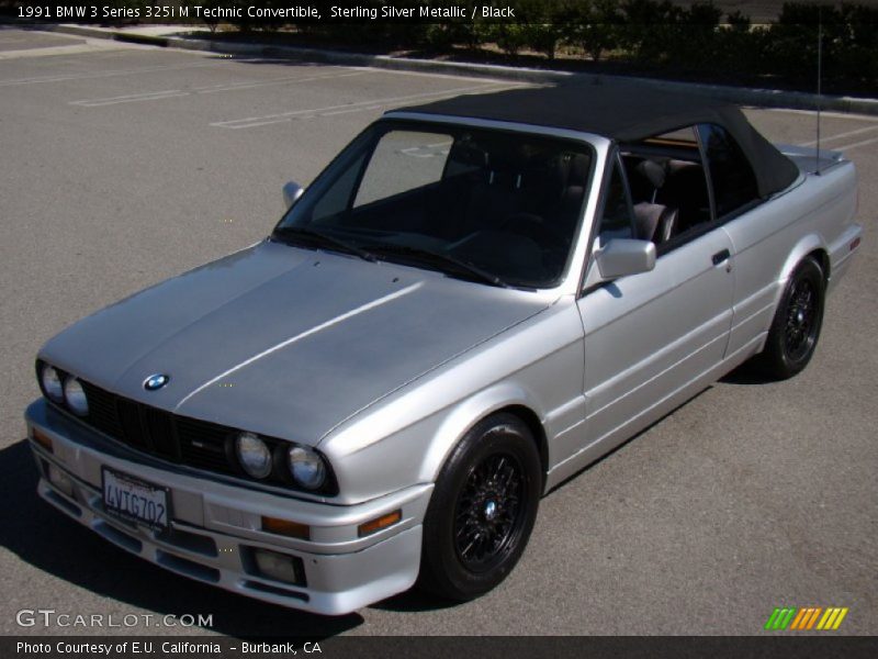 Sterling Silver Metallic / Black 1991 BMW 3 Series 325i M Technic Convertible
