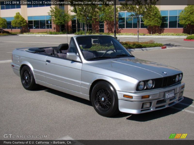 Sterling Silver Metallic / Black 1991 BMW 3 Series 325i M Technic Convertible