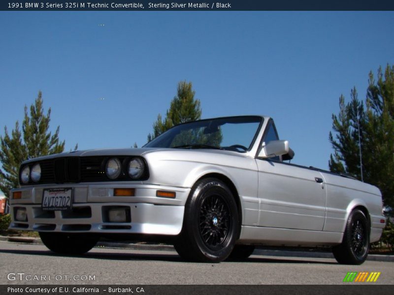 Sterling Silver Metallic / Black 1991 BMW 3 Series 325i M Technic Convertible