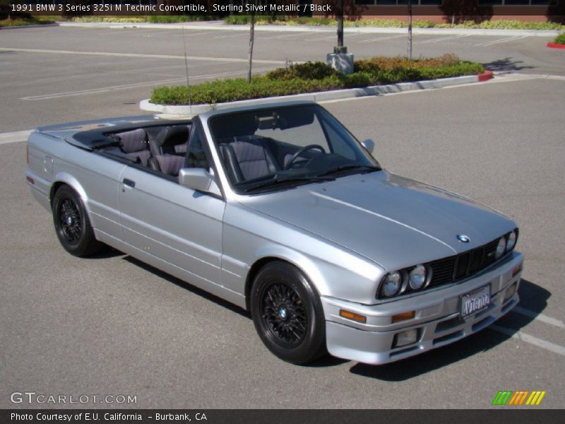 Sterling Silver Metallic / Black 1991 BMW 3 Series 325i M Technic Convertible