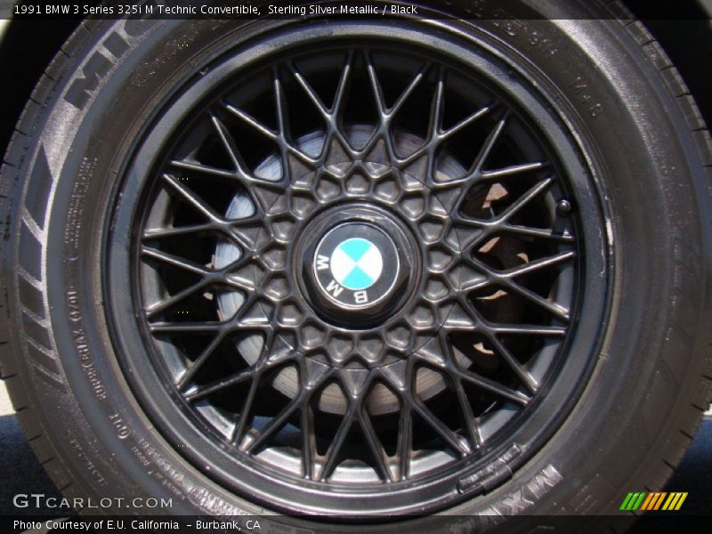 Sterling Silver Metallic / Black 1991 BMW 3 Series 325i M Technic Convertible