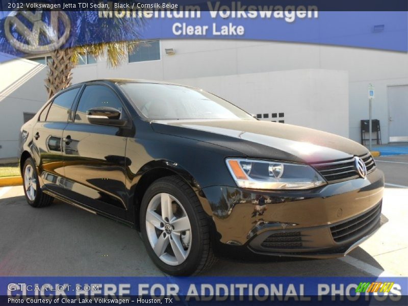 Black / Cornsilk Beige 2012 Volkswagen Jetta TDI Sedan