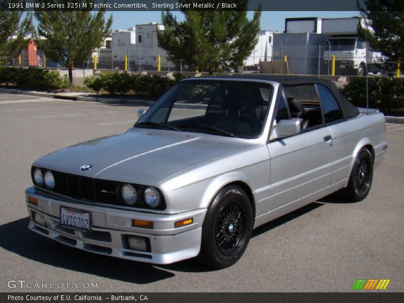 Sterling Silver Metallic / Black 1991 BMW 3 Series 325i M Technic Convertible