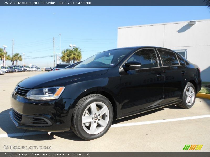 Black / Cornsilk Beige 2012 Volkswagen Jetta TDI Sedan