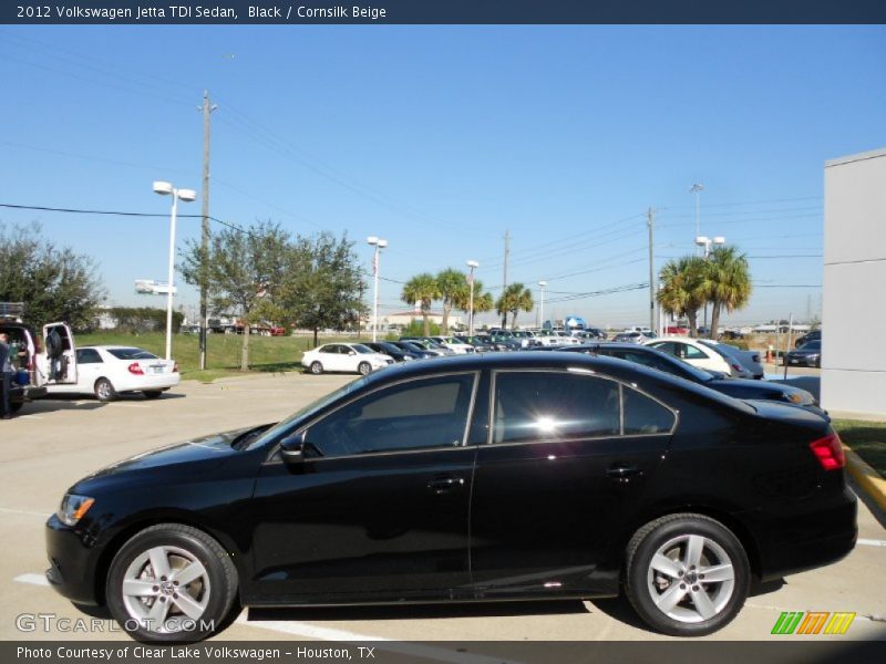 Black / Cornsilk Beige 2012 Volkswagen Jetta TDI Sedan