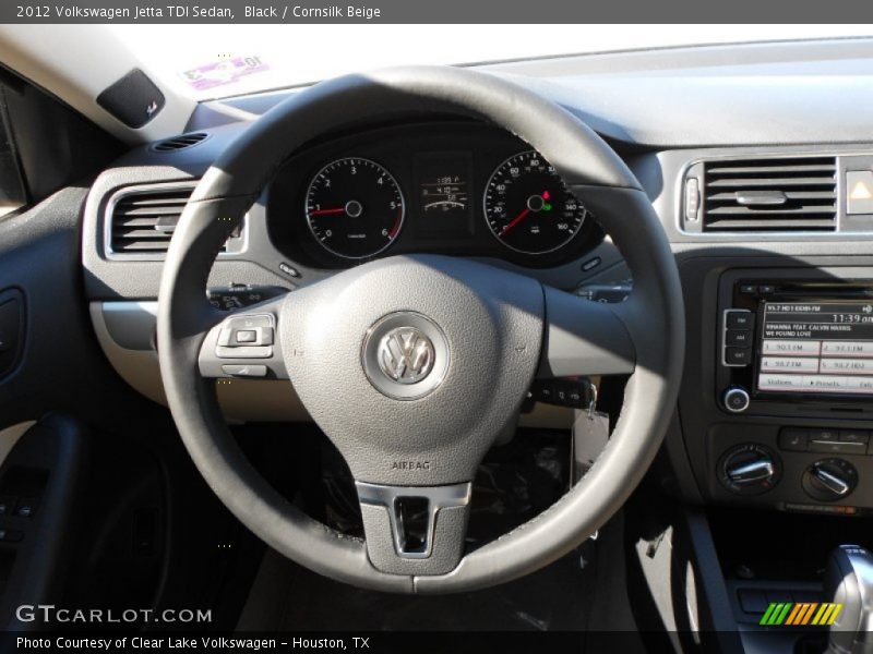 Black / Cornsilk Beige 2012 Volkswagen Jetta TDI Sedan