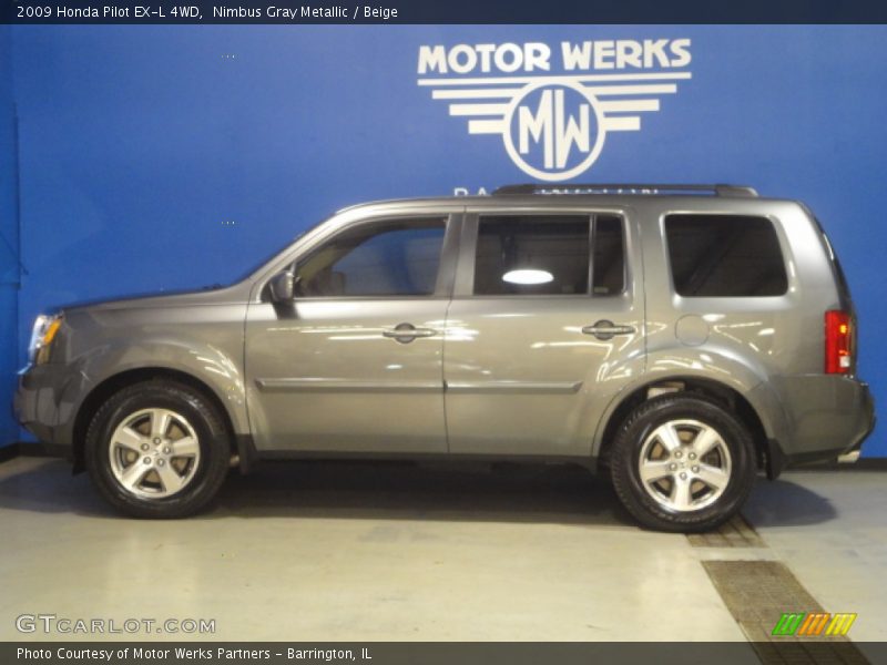 Nimbus Gray Metallic / Beige 2009 Honda Pilot EX-L 4WD