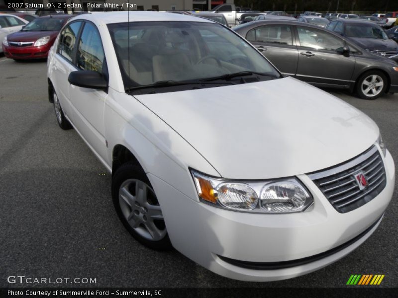 Polar White / Tan 2007 Saturn ION 2 Sedan