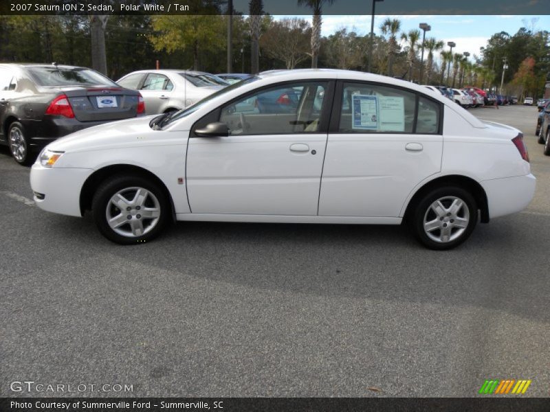 Polar White / Tan 2007 Saturn ION 2 Sedan