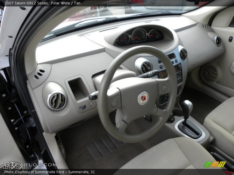 Polar White / Tan 2007 Saturn ION 2 Sedan