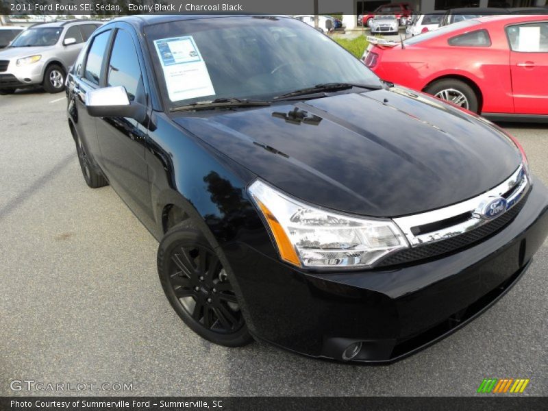 Ebony Black / Charcoal Black 2011 Ford Focus SEL Sedan