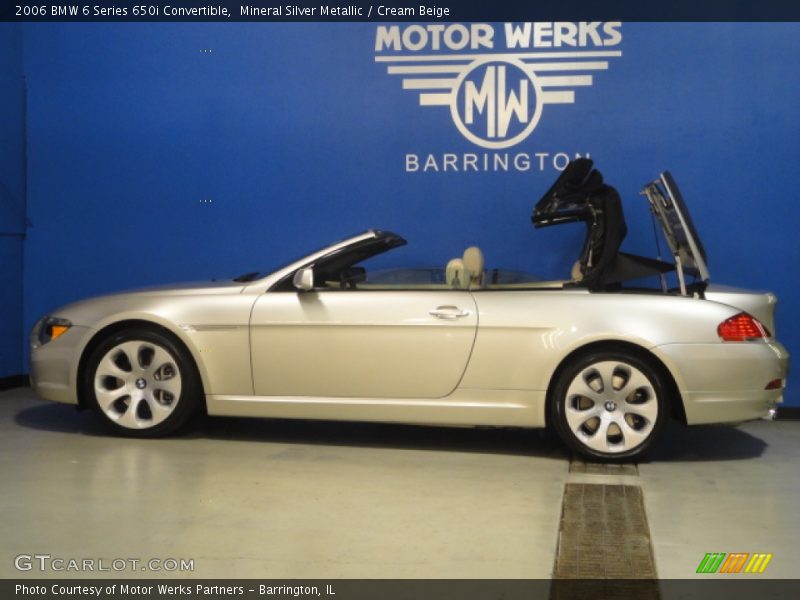 Mineral Silver Metallic / Cream Beige 2006 BMW 6 Series 650i Convertible