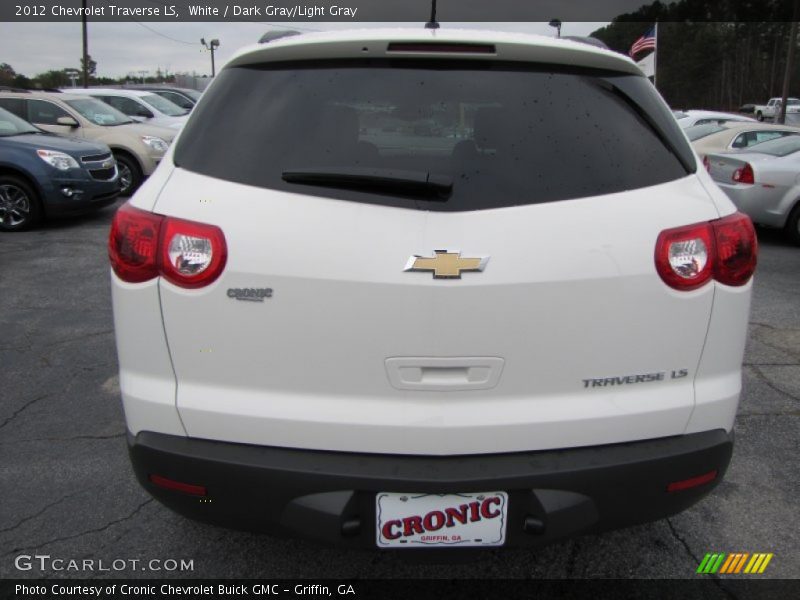 White / Dark Gray/Light Gray 2012 Chevrolet Traverse LS
