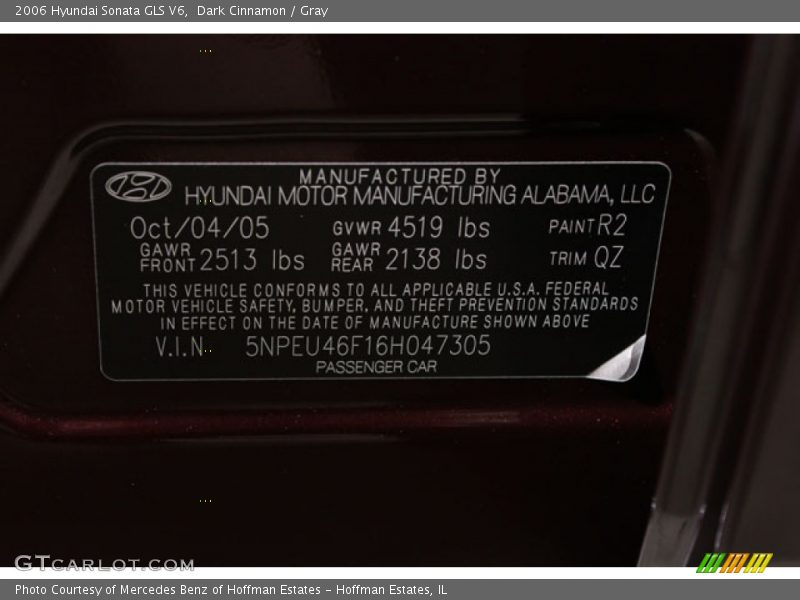 Dark Cinnamon / Gray 2006 Hyundai Sonata GLS V6