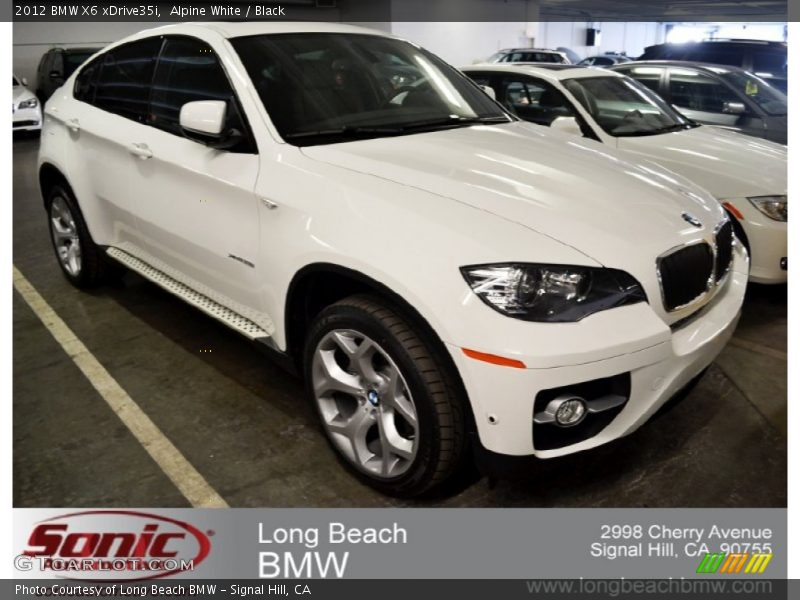 Alpine White / Black 2012 BMW X6 xDrive35i