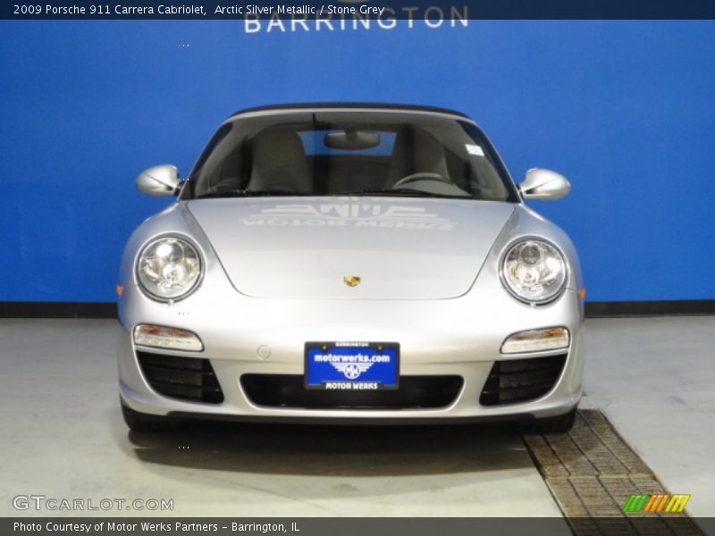 Arctic Silver Metallic / Stone Grey 2009 Porsche 911 Carrera Cabriolet