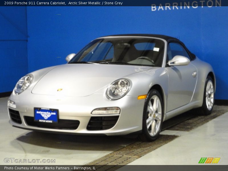 Arctic Silver Metallic / Stone Grey 2009 Porsche 911 Carrera Cabriolet