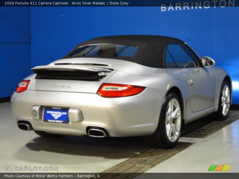 Arctic Silver Metallic / Stone Grey 2009 Porsche 911 Carrera Cabriolet