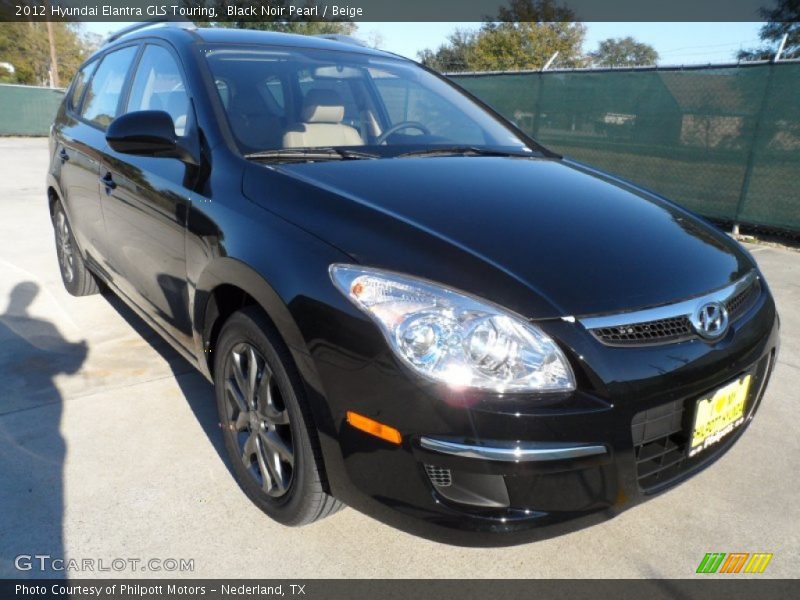 Black Noir Pearl / Beige 2012 Hyundai Elantra GLS Touring