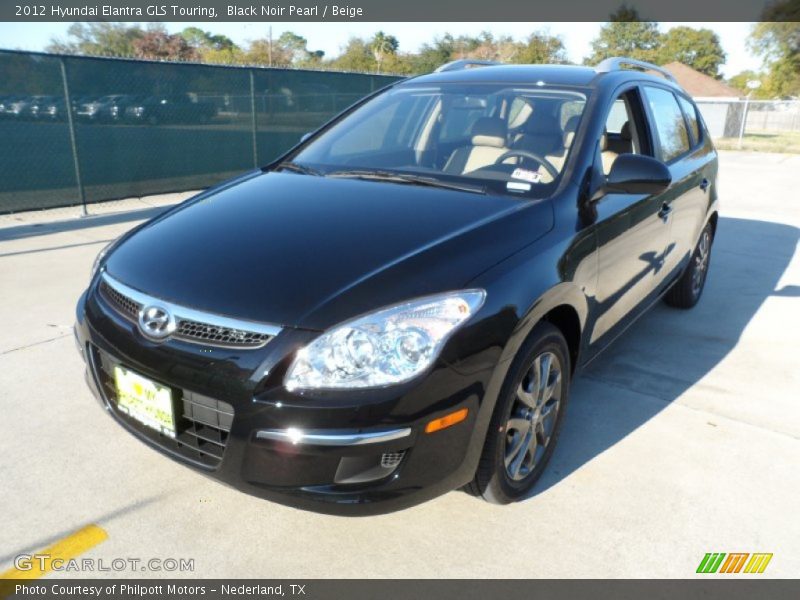 Black Noir Pearl / Beige 2012 Hyundai Elantra GLS Touring