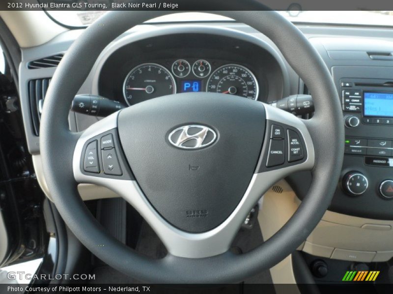 Black Noir Pearl / Beige 2012 Hyundai Elantra GLS Touring