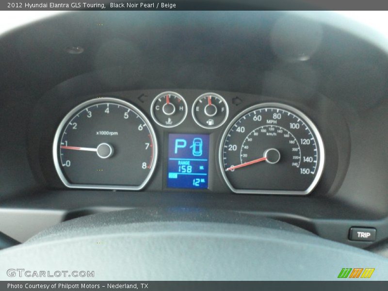Black Noir Pearl / Beige 2012 Hyundai Elantra GLS Touring