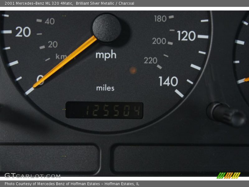 Brilliant Silver Metallic / Charcoal 2001 Mercedes-Benz ML 320 4Matic