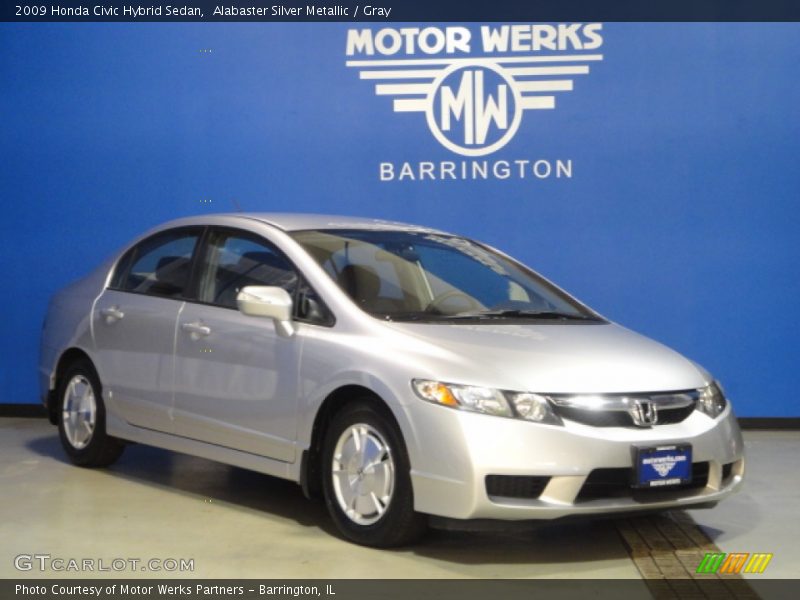 Alabaster Silver Metallic / Gray 2009 Honda Civic Hybrid Sedan
