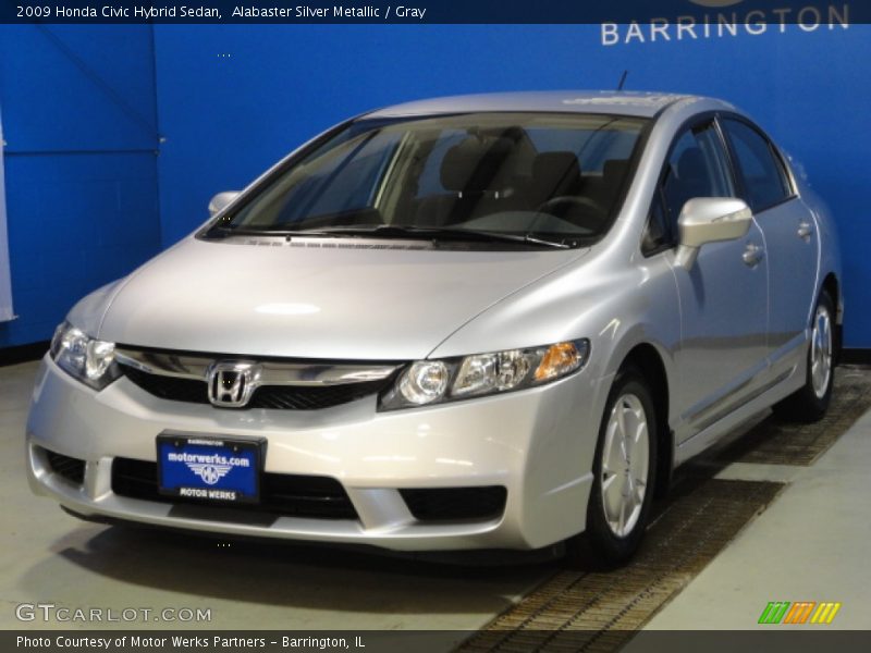 Alabaster Silver Metallic / Gray 2009 Honda Civic Hybrid Sedan