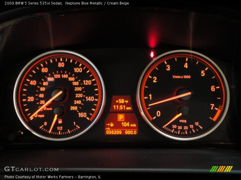 Neptune Blue Metallic / Cream Beige 2009 BMW 5 Series 535xi Sedan