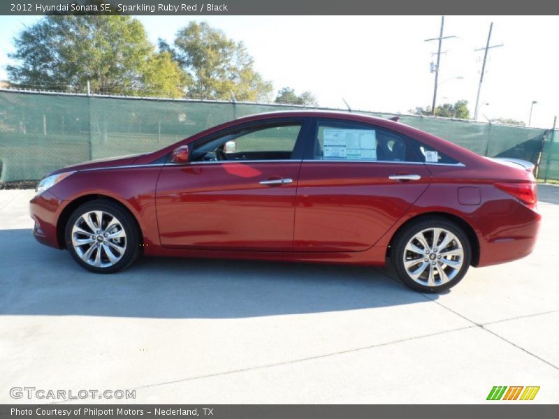 Sparkling Ruby Red / Black 2012 Hyundai Sonata SE