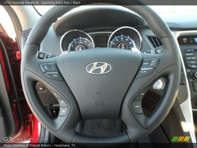 Sparkling Ruby Red / Black 2012 Hyundai Sonata SE