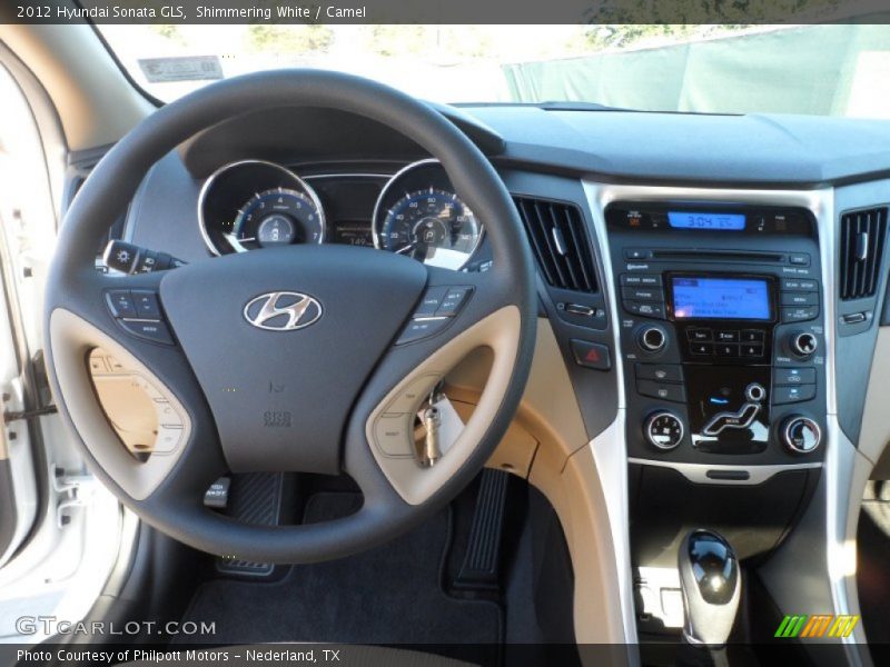 Shimmering White / Camel 2012 Hyundai Sonata GLS