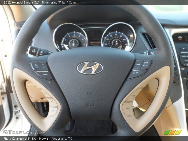 Shimmering White / Camel 2012 Hyundai Sonata GLS