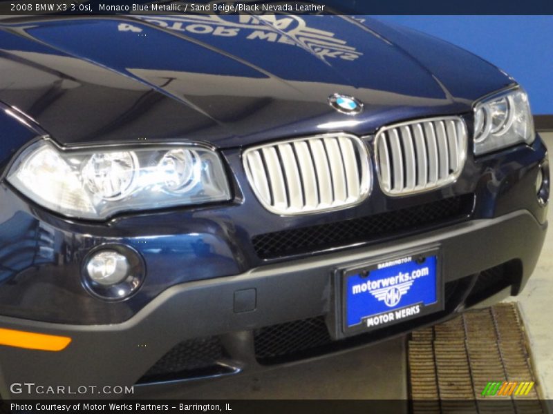 Monaco Blue Metallic / Sand Beige/Black Nevada Leather 2008 BMW X3 3.0si