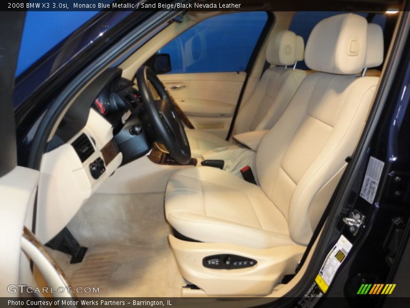 Monaco Blue Metallic / Sand Beige/Black Nevada Leather 2008 BMW X3 3.0si