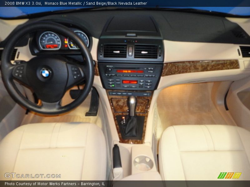 Monaco Blue Metallic / Sand Beige/Black Nevada Leather 2008 BMW X3 3.0si