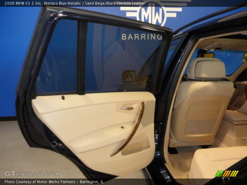 Monaco Blue Metallic / Sand Beige/Black Nevada Leather 2008 BMW X3 3.0si