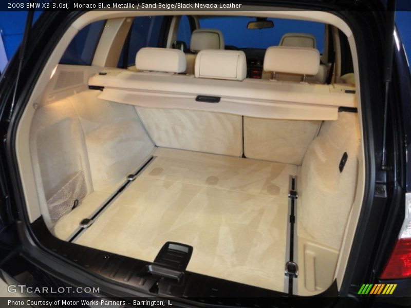 Monaco Blue Metallic / Sand Beige/Black Nevada Leather 2008 BMW X3 3.0si