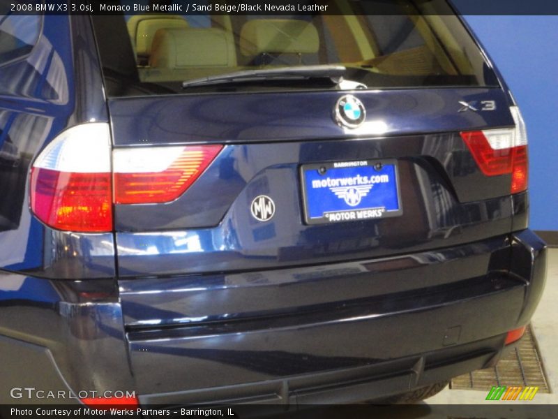 Monaco Blue Metallic / Sand Beige/Black Nevada Leather 2008 BMW X3 3.0si