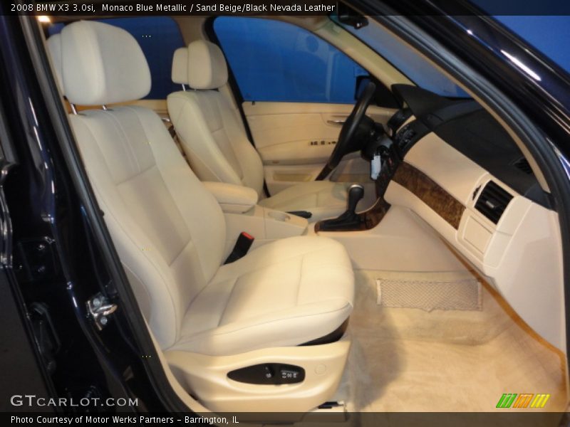 Monaco Blue Metallic / Sand Beige/Black Nevada Leather 2008 BMW X3 3.0si