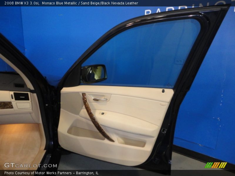 Monaco Blue Metallic / Sand Beige/Black Nevada Leather 2008 BMW X3 3.0si