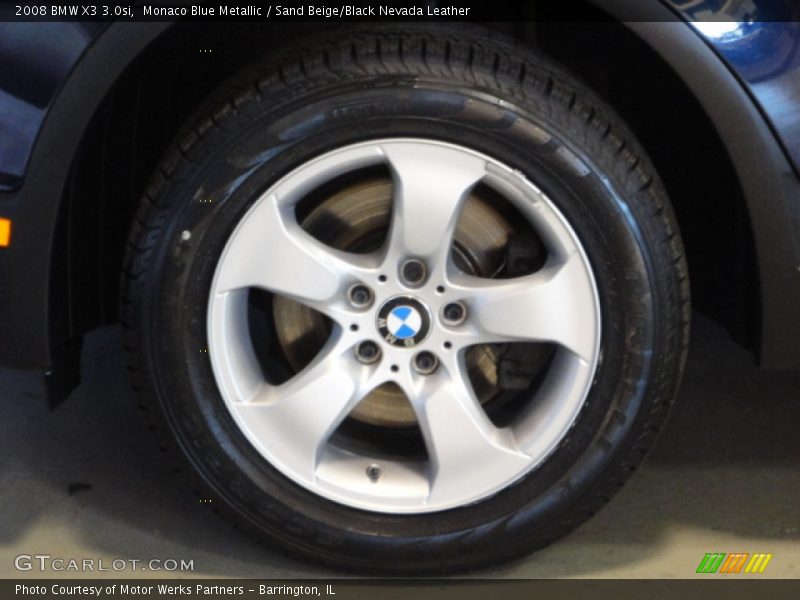 Monaco Blue Metallic / Sand Beige/Black Nevada Leather 2008 BMW X3 3.0si