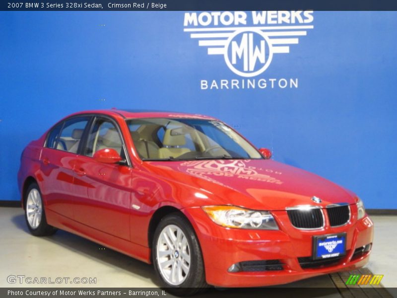 Crimson Red / Beige 2007 BMW 3 Series 328xi Sedan