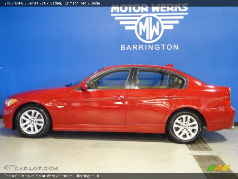 Crimson Red / Beige 2007 BMW 3 Series 328xi Sedan