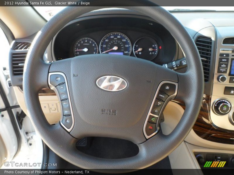 Glacier White / Beige 2012 Hyundai Santa Fe GLS