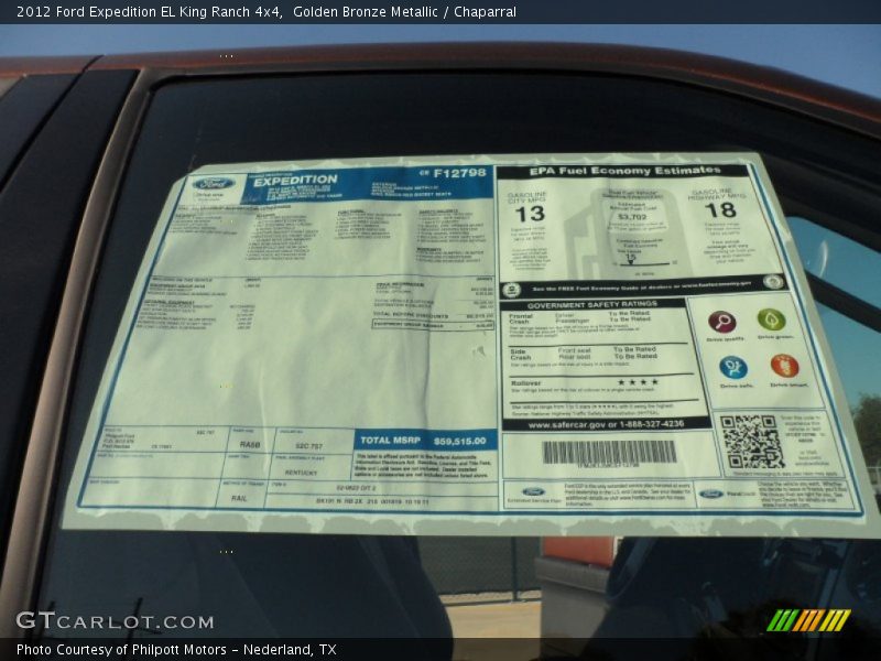  2012 Expedition EL King Ranch 4x4 Window Sticker